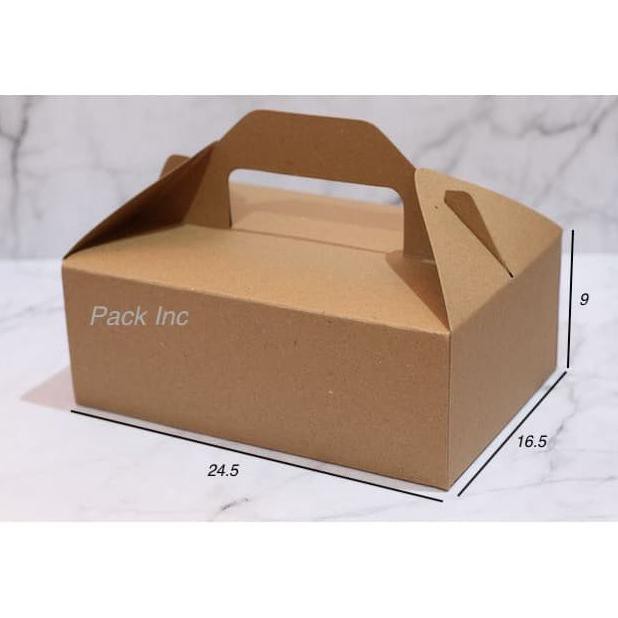 

Bestseller! 40413B Box Kraft Dus Packaging Gift Kue Roti Tenteng 24.5 X 16.5 X 9Cm
