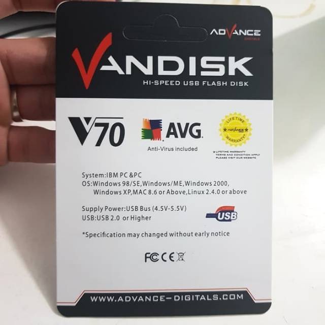 FLASHDISK 16GB VANDISK V70 ORIGINAL 100% - USB 16GB VANDISK GARANSI SEUMUR HIDUP