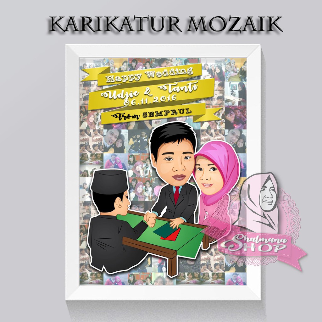 Ilustrasi Karikatur Untuk Kado Wedding Bday Anniv Dll Shopee