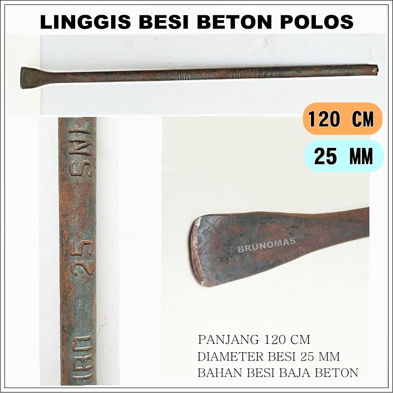 Linggis POLOS - Besi Baja Beton 25mm