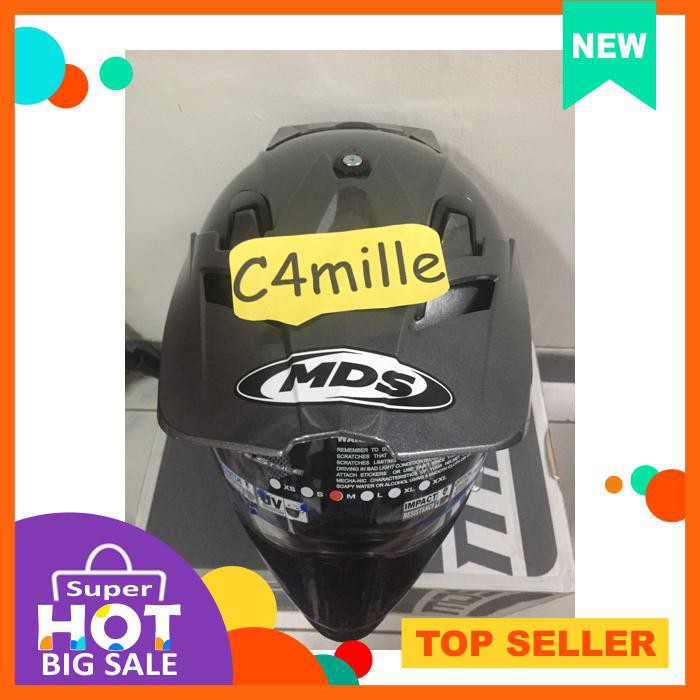 Helm Full Face Mds Supe Pro Double Visor Gun Metal