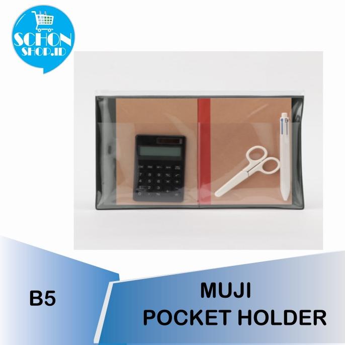

Office & Stationery | Document Organizer | Tempat File Aksesoris Map Bening Holder Extra Pocket B5 Black - Muji | Best Seller
