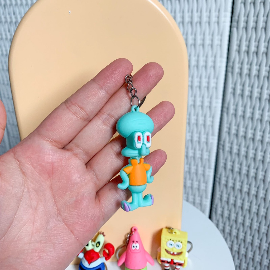 GANTUNGAN KUNCI SPONGEBOB LUCU LENGKAP SEDIA 4 KARAKTER SQUIDWARD MR CRAM PATRICK HARGA TERMURAH IMPORT QUALITY