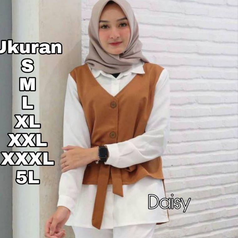 {SNP.21Jl22w} Daisy Blouse -  UKURAN S M L XL XXL XXXL 5L ATASAN BLOUSE JUMBO BIG SIZE  BAJU KERJA -