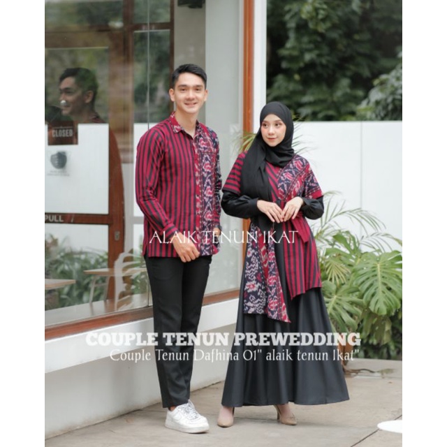 COUPLE BAJU TENUN DEFHINA 01 KEMEJA TENUN DAN GAMIS TENUN IKAT JEPARA