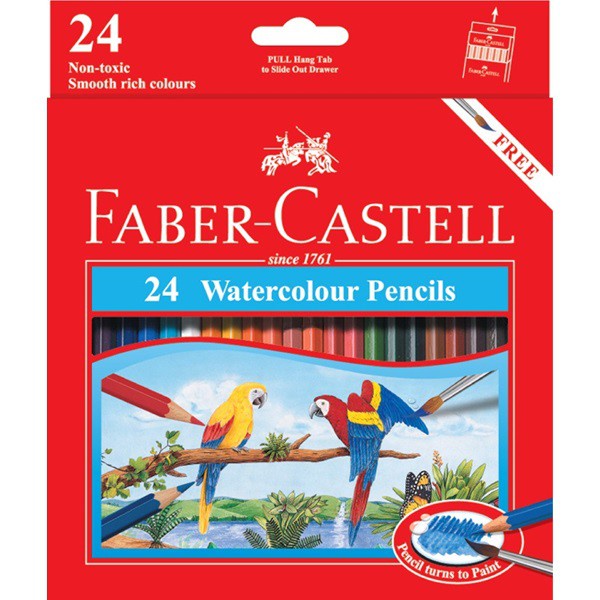 FABER CASTELL 24 WATERCOLOUR PENCILS / PENSIL WARNA FABER CASTELL