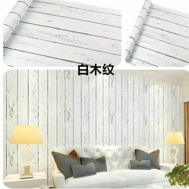 Wallpaper dinding serat putih