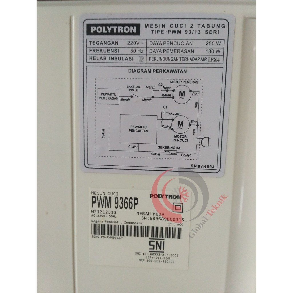 GEARBOX GEAR BOX MESIN CUCUCI 2 TABUNG POLYTRON PWM 9366 P