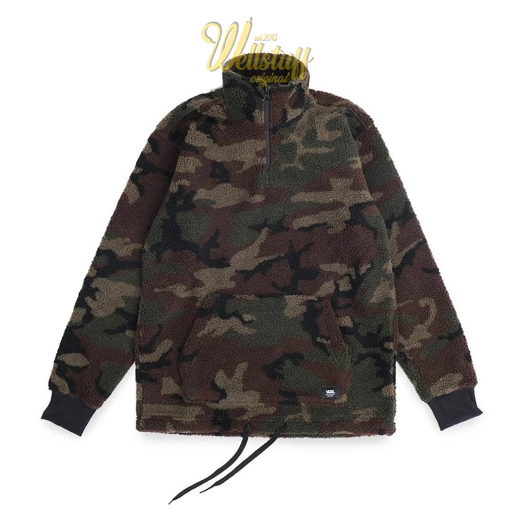 Jaket Vans Cozy Sherpa Zip Camouflage Jacket Olive Original