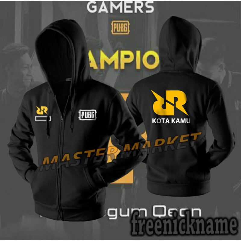 JAKET ZIPPER RRQ PRO PLAYER. JAKET KATUN FLEECE GRATIS NAMA DAN KOTA.