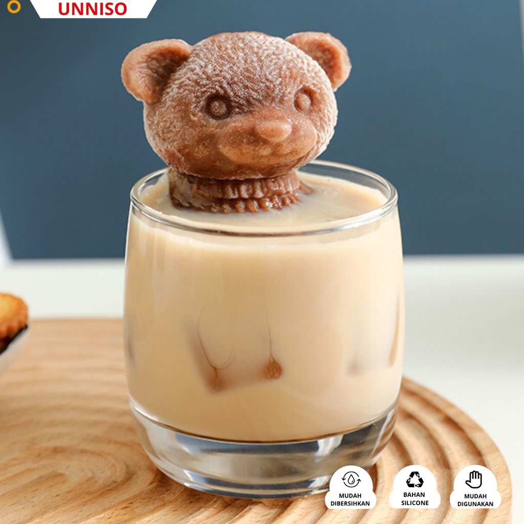 UNNISO - Cetakan Silicone Ice Cube Motif Bear CE15