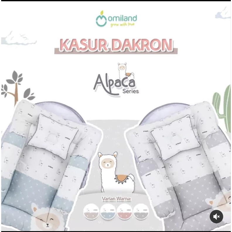 [2 kg] Omiland Kasur Lipat Bayi Dakron + Kelambu Alpaca Series - OB 19201-4