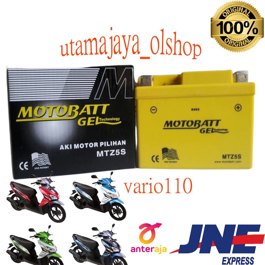 Aki motor honda vario110 aki gel motobatt motobat MTZ5S ORI pabrik aki bagus