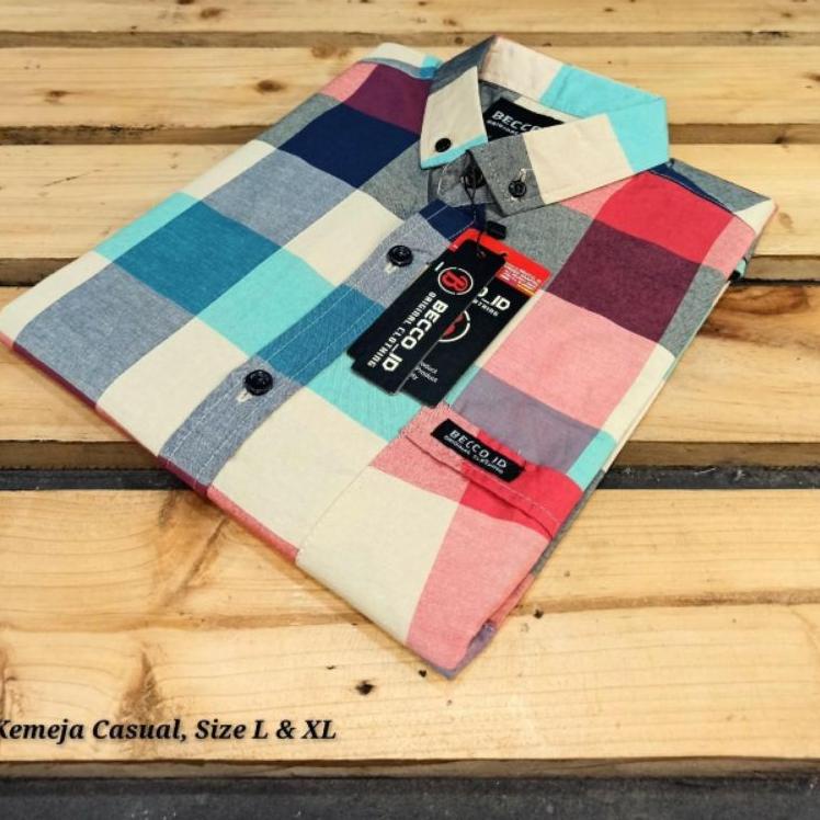 ➴ Kemeja lengan pendek pria motif kotak-kotak / kemeja printing pria lengan pendek / kemeja pendek d