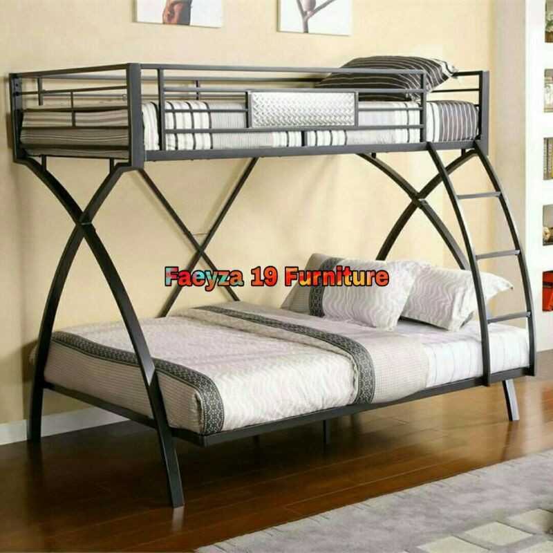 Ranjang Rangka Besi Spiral tingkat 2