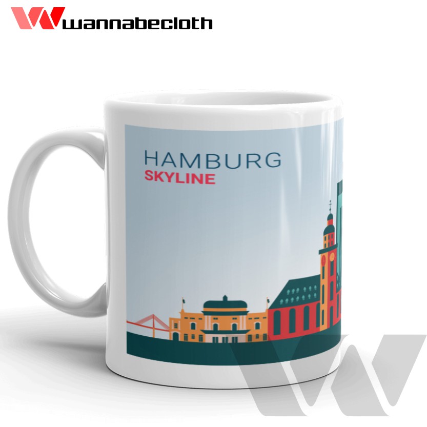 Gelas Hamburg Mug Hamburg Kado Gift Souvenir Mug Custom Mug Travelling Mug Kota Dunia Hamburg Jerman