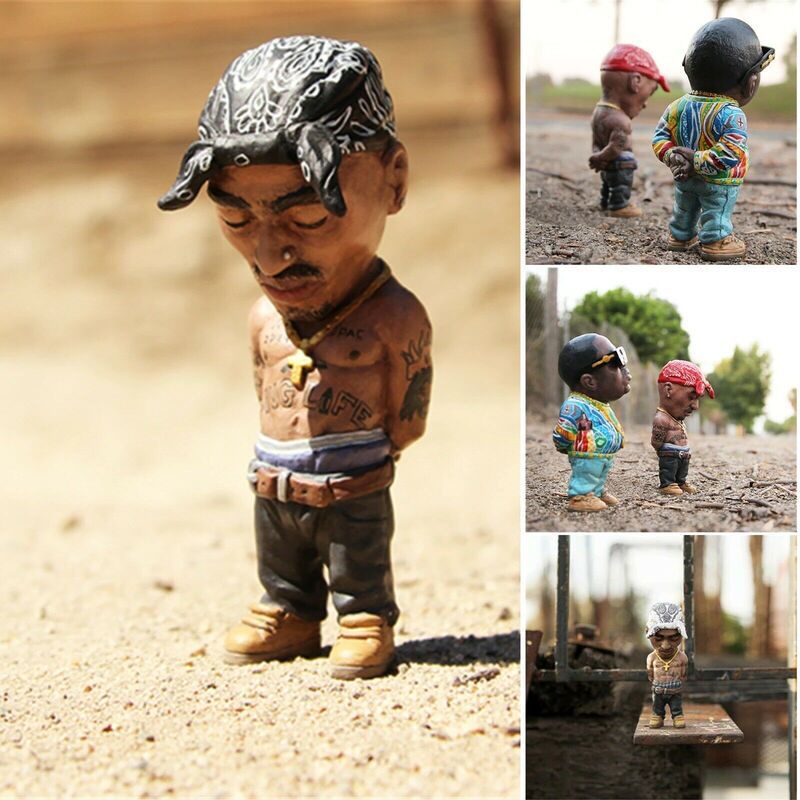 Hip Hop Rapper Bro Shakur Snoop Dogg B.I.G. Notorious Biggie Action Figure Rap Music Star Figurine Ornament