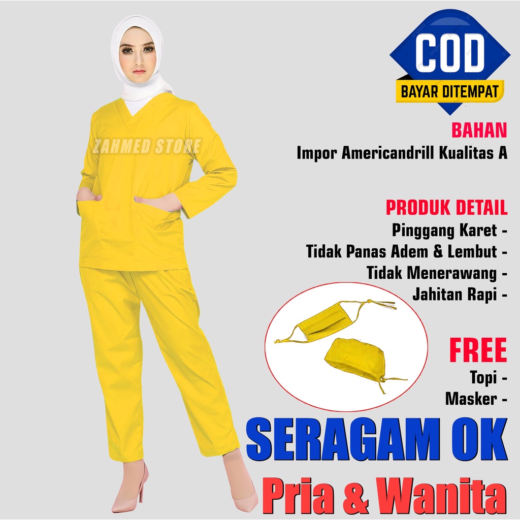 Baju OK Medis Terbaru - Baju Oka Medis terbaru - Baju Perawat - Baju Dokter - Lengan Panjang