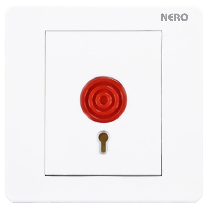 CASA X278-White Saklar Panic Button with Key Reset NERO