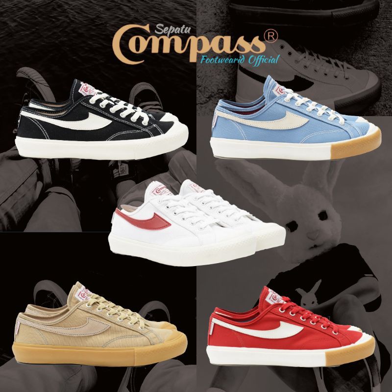 Compass Gazelle Low - Compass Gazelle Low Black White - Compass Gazelle Low Cappucino Blue Sky Red