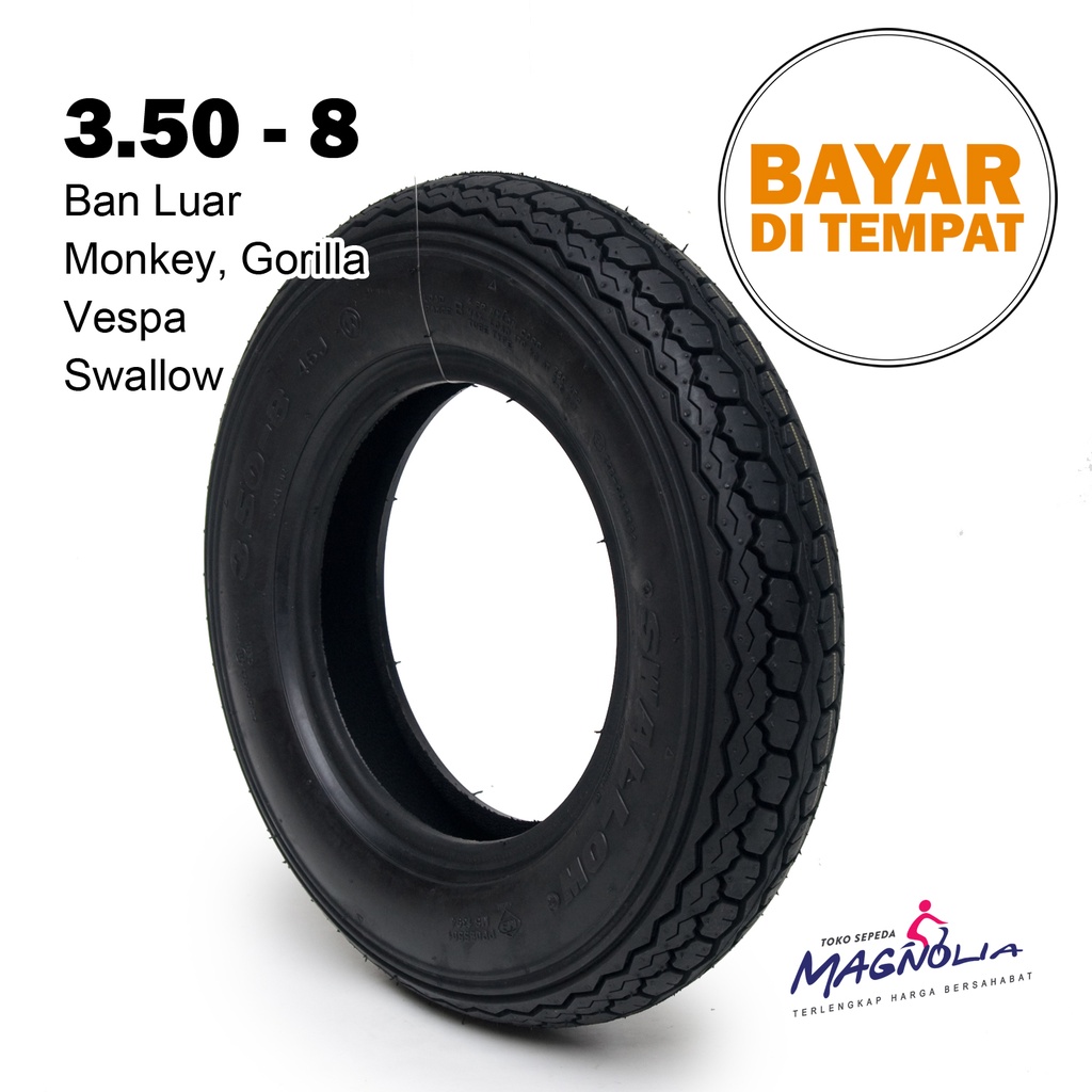 BAN LUAR VESPA 3.50 RING 8 GORILLA MONKEY SWALLOW