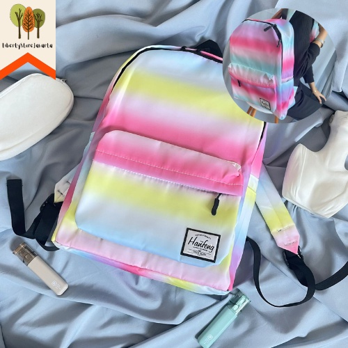 Tas Ransel Gradasi Waterproof Anti Air Ombre New Generation Backpack Fashion Lucu Imut Tahan Air Huj
