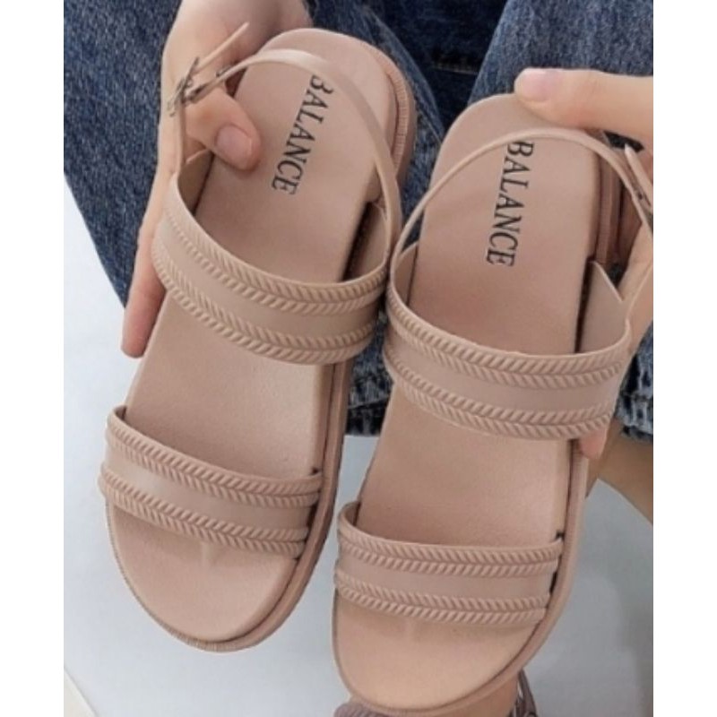 Sandal Tali Jelly Wedges wanita import Terbaru Balance 6688-2