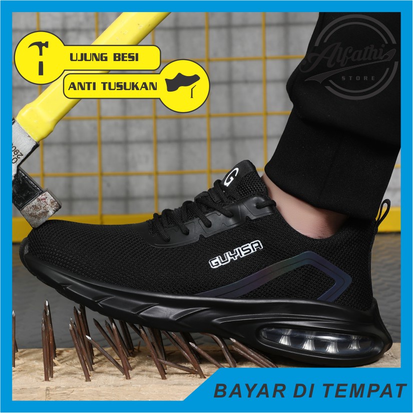 AlFathi Sepatu Safety Sneakers Sport Ori By Guyisa New Black Light