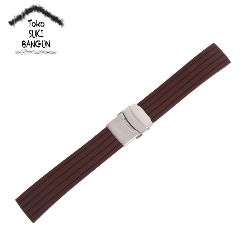 TALI JAM 16mm Rubber Strip Watch Strap Silicone Model Garis Strip