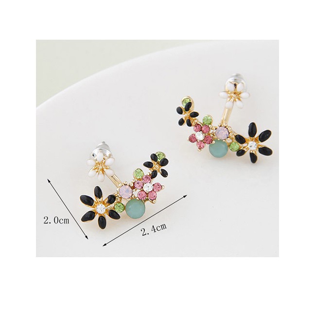 LRC Anting Tusuk Fashion Dropped Flowers And Diamond A6135X