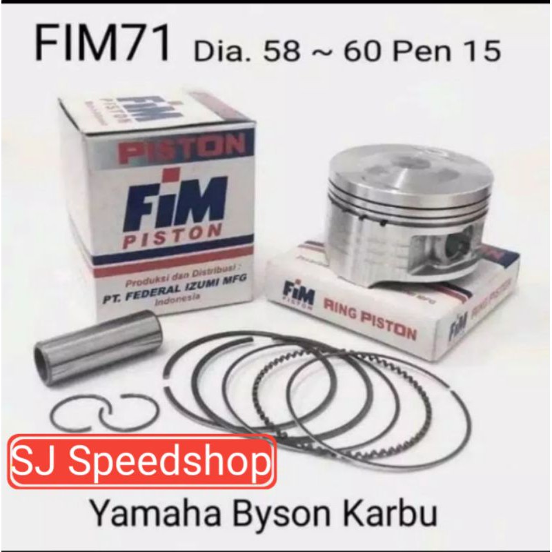 Piston Kit FIM 71 Yamaha Byson STD OS 50 100 150 200 Diameter 58 58.5 59 59.5 60 Pen Pin 15