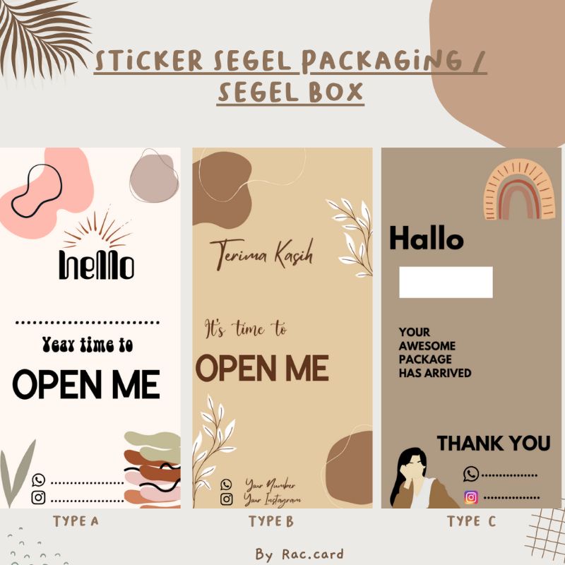 Segel Box / Sticker Packing / Sticker Kemasan Makanan / Sticker Hampers Aesthethic