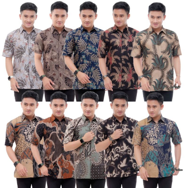 Baju batik Pria Lengan Pendek Reguler Size M L XL XXL Atasan Kemeja Batik Lengan Panjang Original