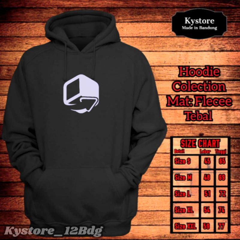 Sweater hoodie bahan fleece motif 3d