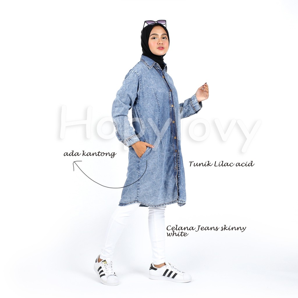 HOPYLOVY - Tunik Lilac Acid Wash