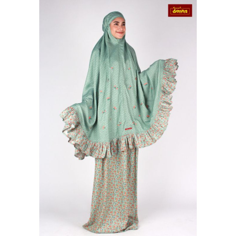 READY MUKENA MUSLIM DANNIS DEWASA SIZE L XL (WARNA HIJAU MINT)