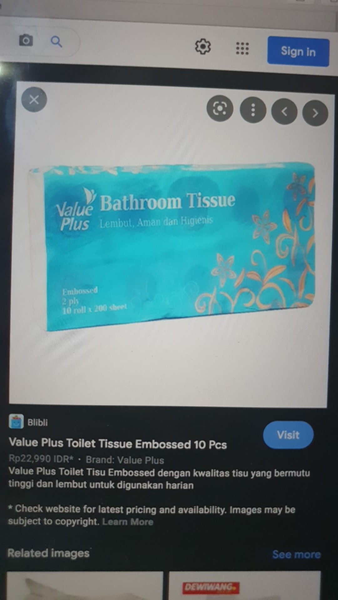 Vp Toilet Tissue Embossed 10 Pcs