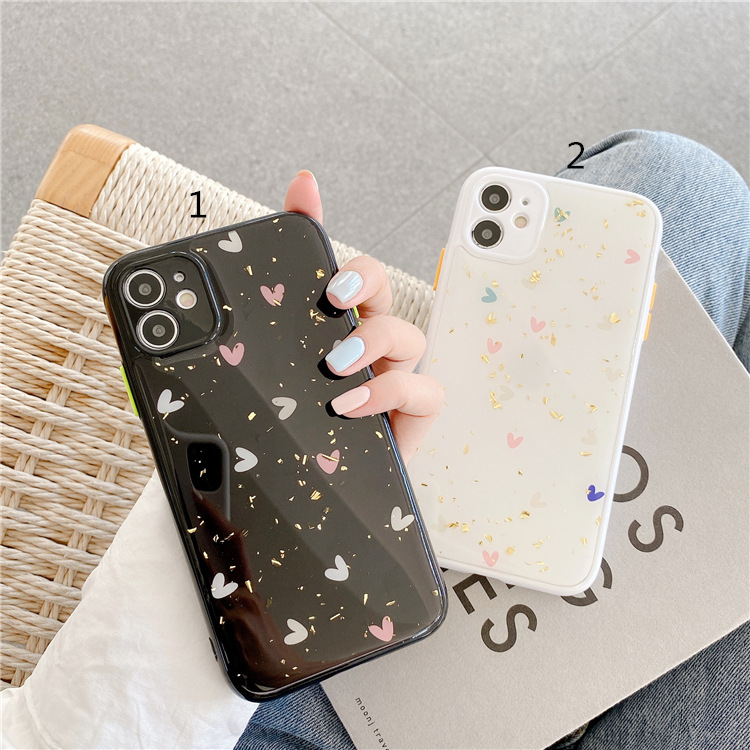 Casing Iphone 12pro Max 12mini 11pro Max X / Xs Max Xr 7 / 8 / Se2020 7plus / 8plus Motif Glitter Love Shockproof