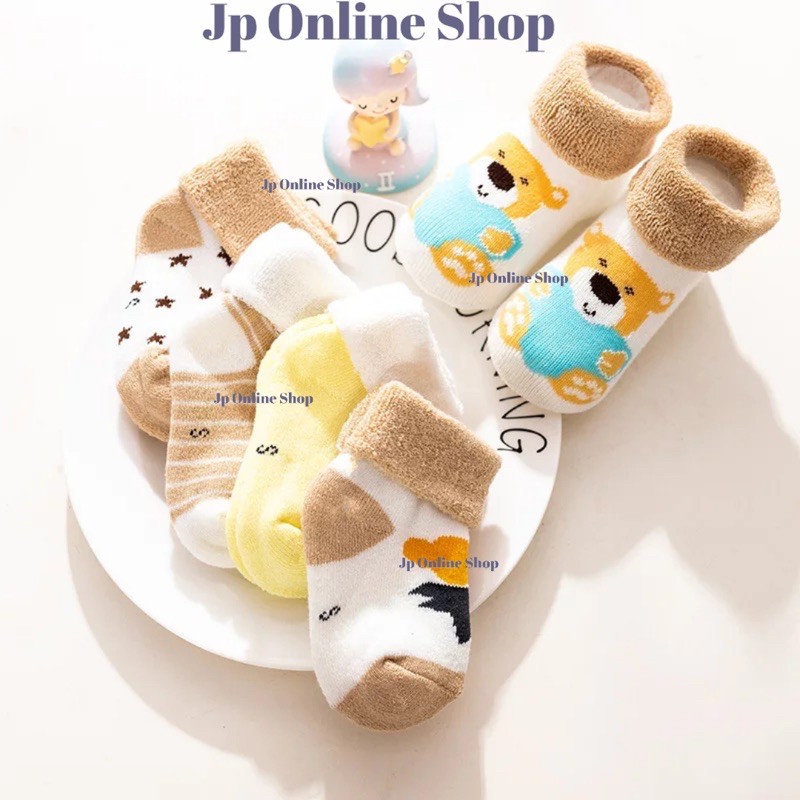 (1pasang) KK  bahan handuk Super Lembut dan Tebal Kaos kaki bayi (0-12 Bulan)import