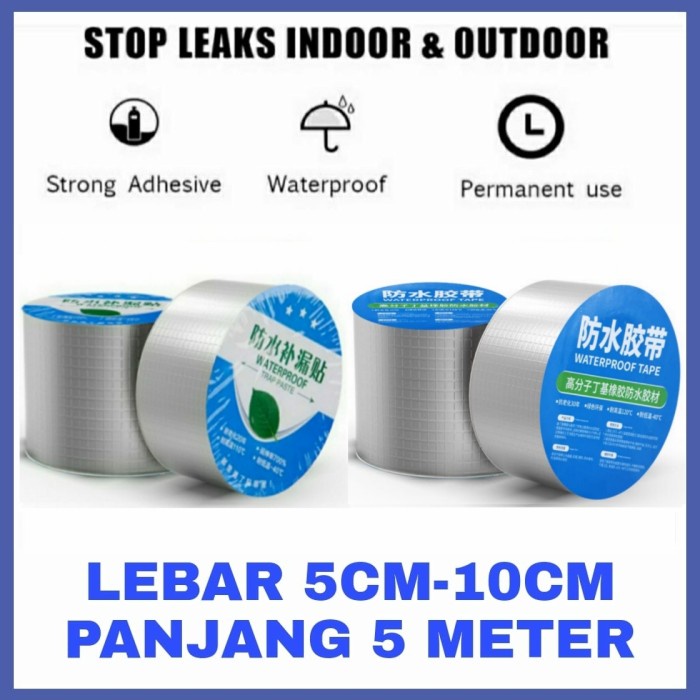 

PEREKAT-PENGIKAT- LAKBAN PEREKAT AJAIB SUPER KUAT ANTI BOCOR TAHAN AIR BAHAN ALUMINIUM - 5CM X 5