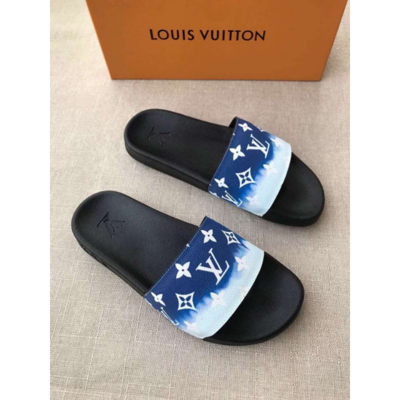 sandal slide pria lv mirror quality sendal flat selop cowok bisa cod P1SHOES Kualitas top