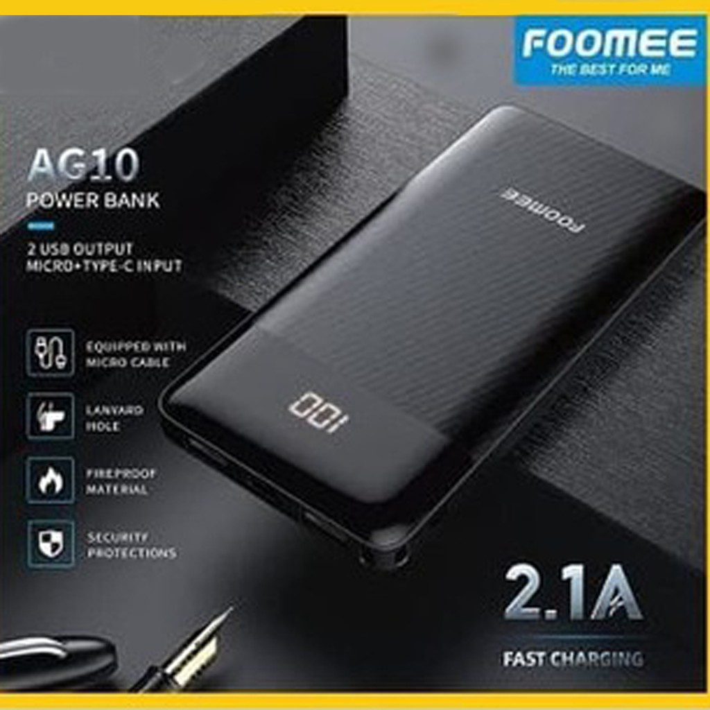 Power Bank Bisa COD Terbaik Mini Terlaris Murah Fast Charging D5B0 FOOMEE AG20 POWERBANK 20000 mAh 2