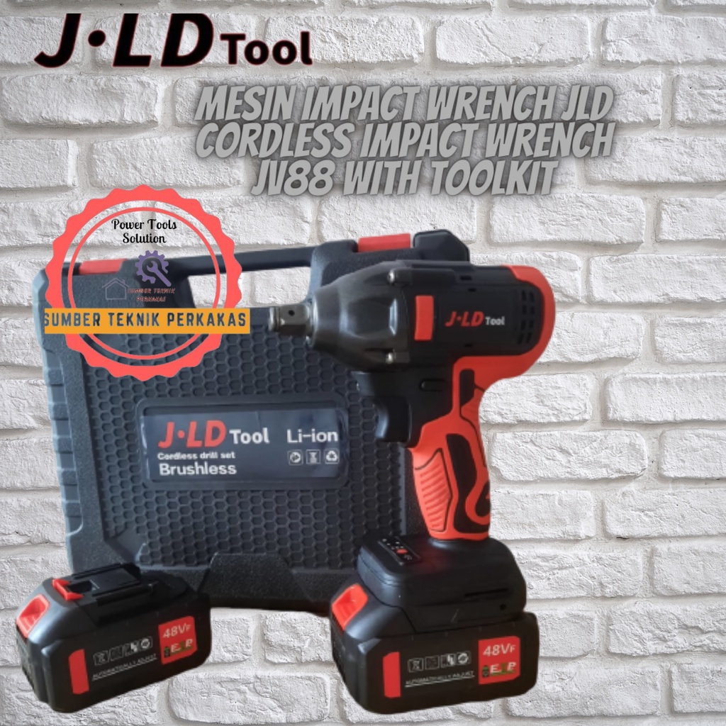 CORDLESS IMPACT WRENCH JV88 BRUSHLESS JLD TOOL//IMPACT WRENCH 2 BATRAI