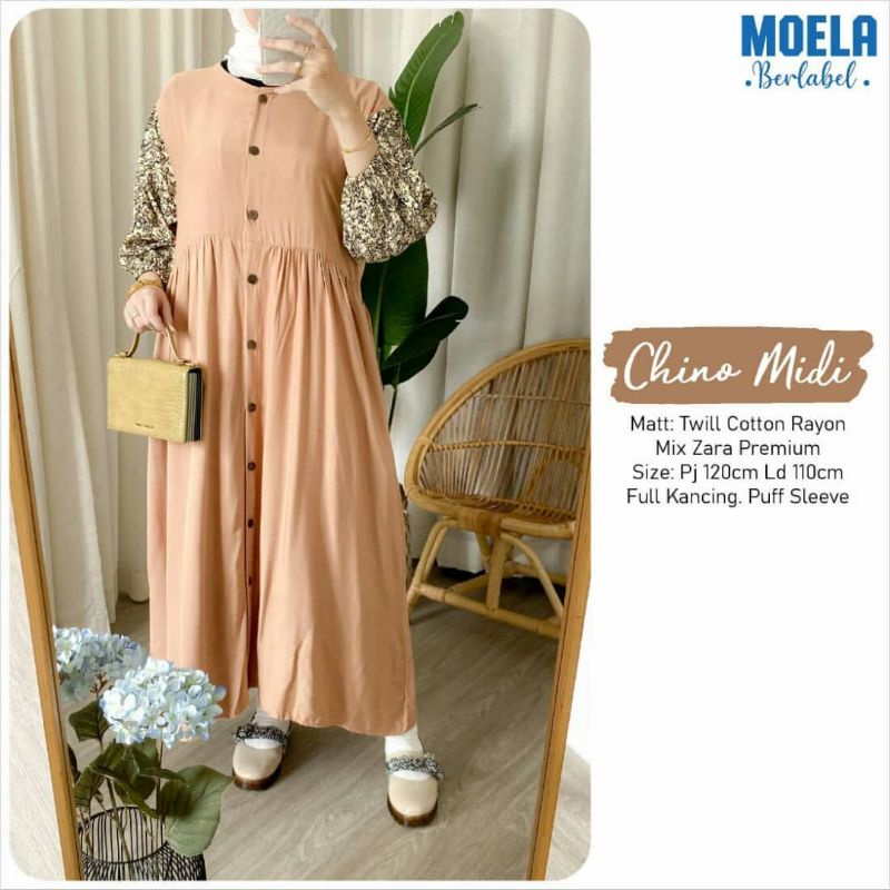 MOELA HIJAB BERLABEL - CHINO MIDI