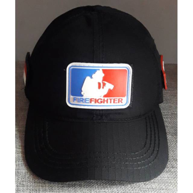 TOPI FIRE FIGHTER - TOPI FIRE FIGHTER 3PATCH VELCRO HITAM