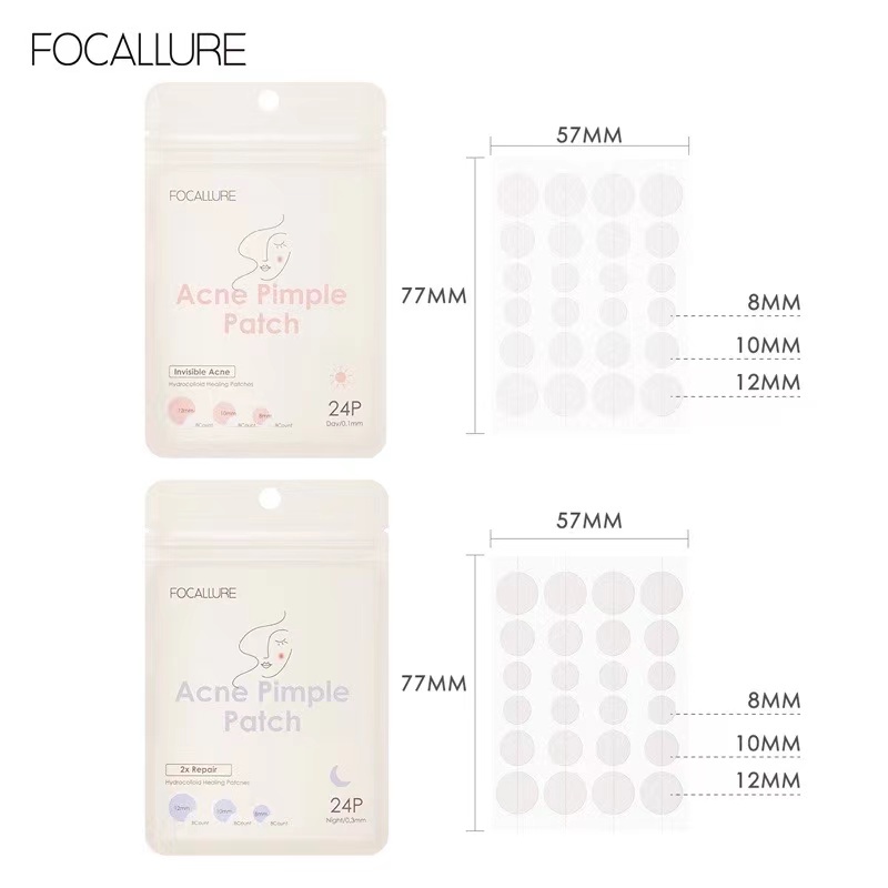 [ORI &amp; BPOM] FOCALLURE Spot Patch Acne Treatment Day | Night | Long-lasting Acne Nose &amp; Face Patch Mask | Pimple Patch | Skin care Acne Treatment Beauty Makeup FA186