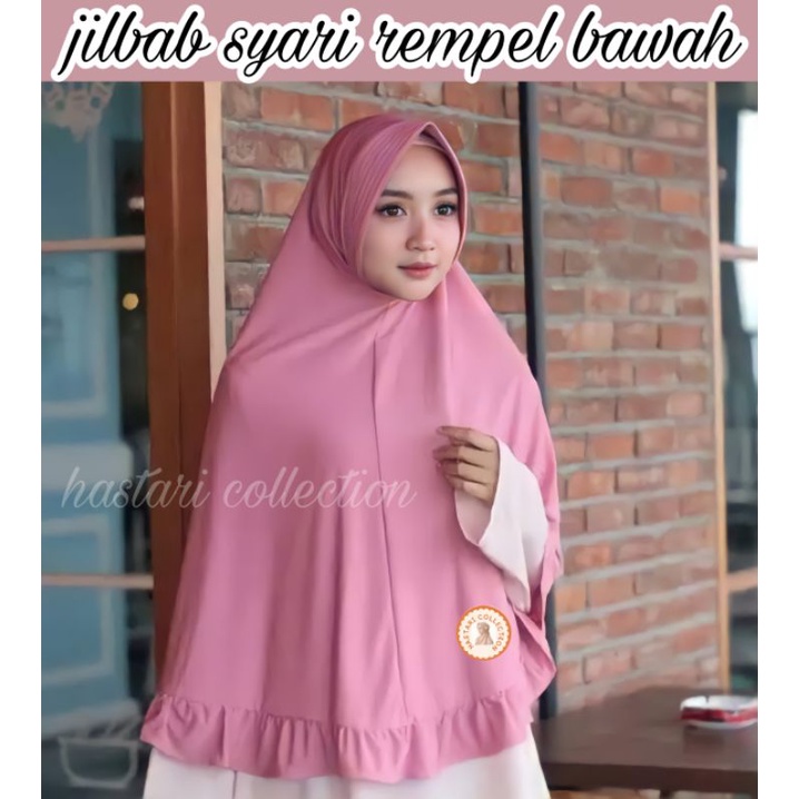 Jilbab UMROH &amp; HAJI Kerudung Jumbo Syari Rempel Instan Khimar Premium XXL