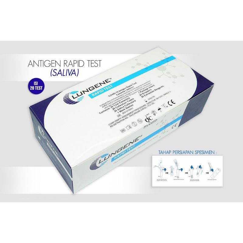 antigen air liur saliva lungene per box
