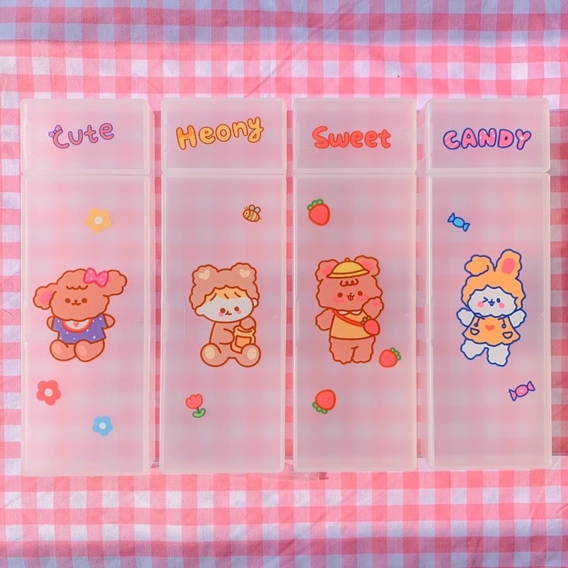 

kotak pensil transparan plastik tempat pensil plastik pencil case kotak pensil transparan tempat pensil lucu