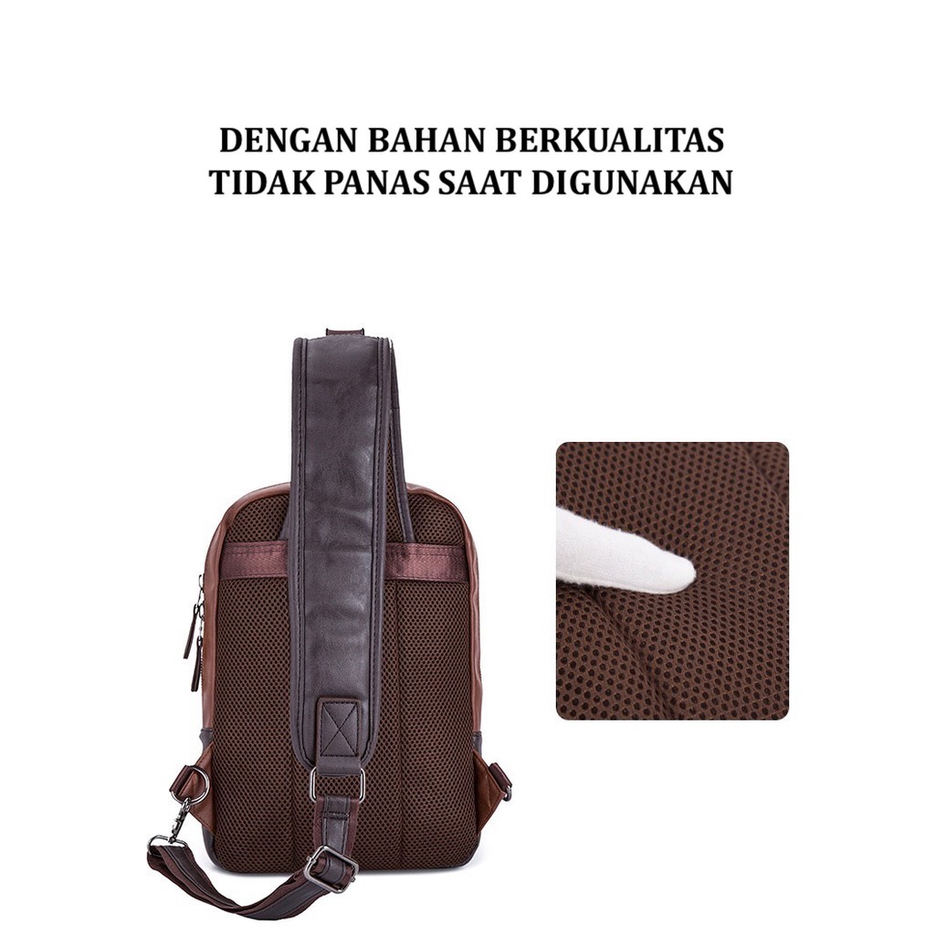 TAS DADA SELEMPANG RANSEL PRIA FASHION KOREA TERBARU 2020 KULIT PU 7713